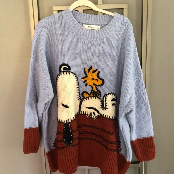 Zara Oversized Snoopy Woodstock Sweater 